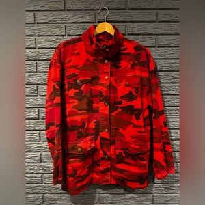 LC'Est Toi Lightweight Red Camo Jacket Coat Sz Large